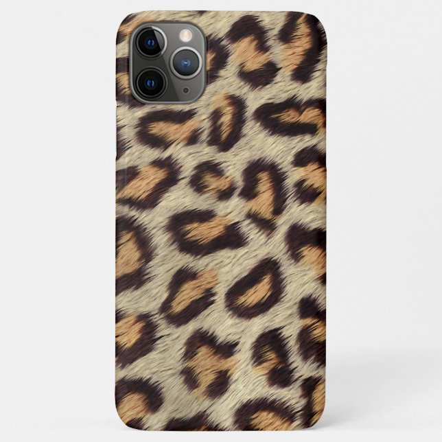 Capa Para iPhone 11 Pro Max Pintas castanhas, peles de leopardo (Verso)