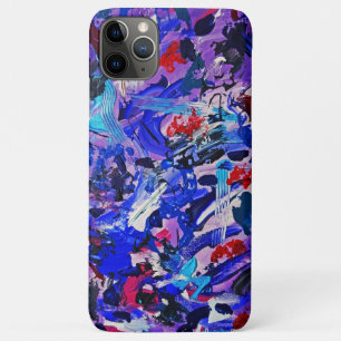 Capa Para iPhone 11 Pro Max Pintura abstrato azul-branca