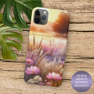 Capa Para iPhone 11 Pro Max Pintura Artística Aquarela de Flores Silvestres Co