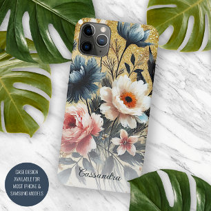 Capa Para iPhone 11 Pro Max Pintura Botânica Clássica de Rosas de Belas Artes