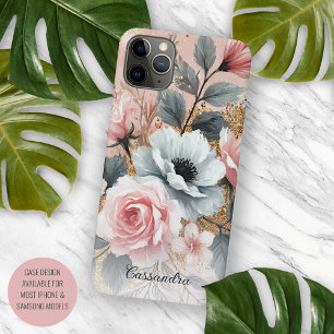 Capa Para iPhone 11 Pro Max Pintura Botânica Clássica de Rosas de Belas Artes