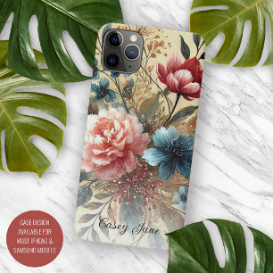 Capa Para iPhone 11 Pro Max Pintura Botânica Clássica de Rosas de Belas Artes