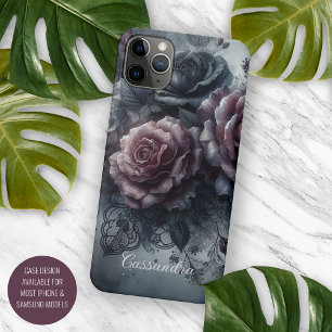 Capa Para iPhone 11 Pro Max Pintura Botânica Clássica de Rosas de Belas Artes