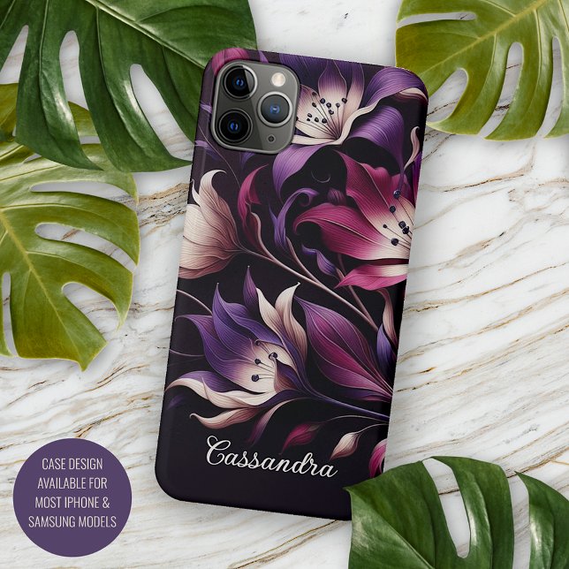 Capa Para iPhone 11 Pro Max Pintura Botânica de lírios clássicos elegantes (Criador carregado)
