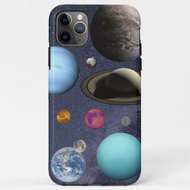 Capa Para iPhone 11 Pro Max Planetas do sistema solar (Verso)