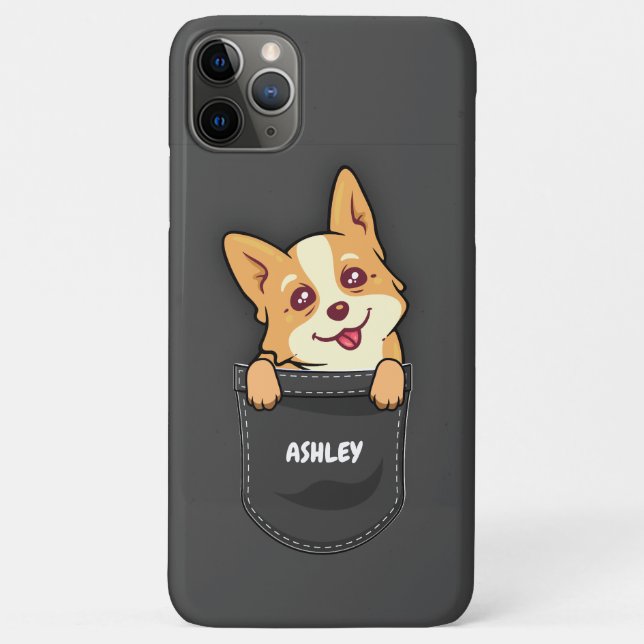 Capa Para iPhone 11 Pro Max Pocket Boston Terrier Cute Dog Pet Owner (Verso)