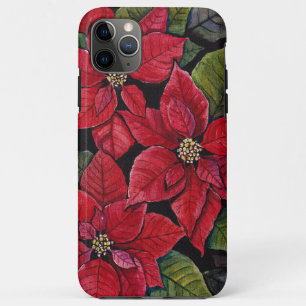 Capa Para iPhone 11 Pro Max Poinsettia Vibrante Em Aquarela