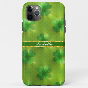 Capa Para iPhone 11 Pro Max Popular Clover 4 Lista Coleção Verde