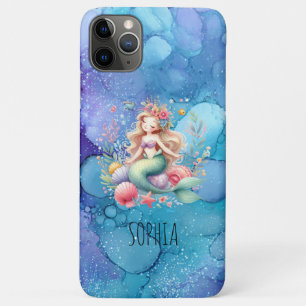 Capa Para iPhone 11 Pro Max Presente de Aniversário de Nome de Sereia Colorida