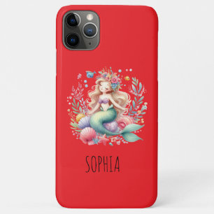 Capa Para iPhone 11 Pro Max Presente de Aniversário de Nome de Sereia Colorida