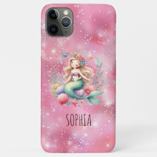 Capa Para iPhone 11 Pro Max Presente de Aniversário de Nome de Sereia Colorida