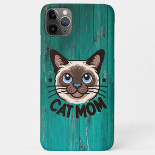 Capa Para iPhone 11 Pro Max Presente de Dia de as mães da Mãe de Gato Siamês p