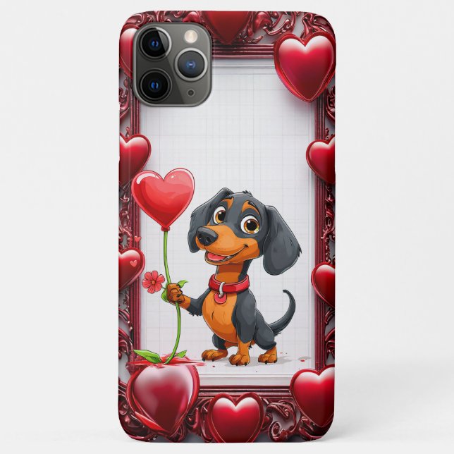 Capa Para iPhone 11 Pro Max Presente de Dia dos Namorados de Cachorrinho Fofin (Verso)
