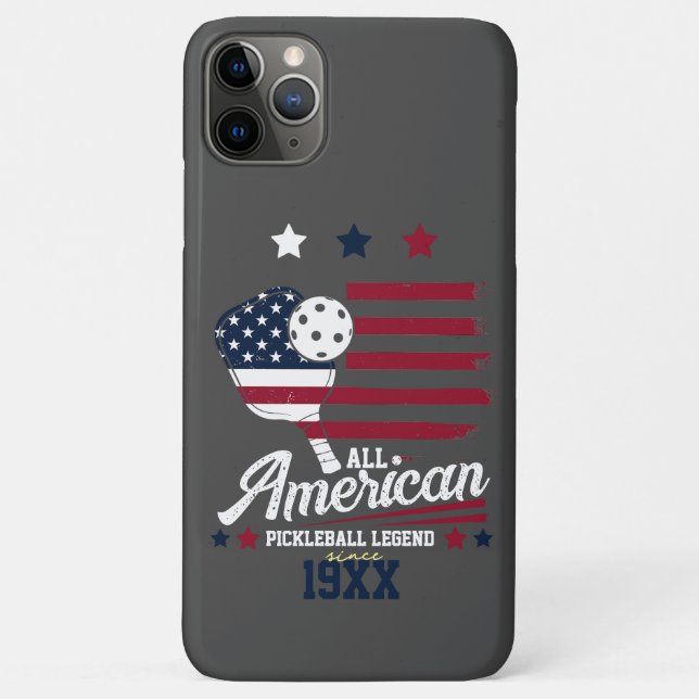 Capa Para iPhone 11 Pro Max Presente no Dia da Independência do Pickleball dos (Verso)