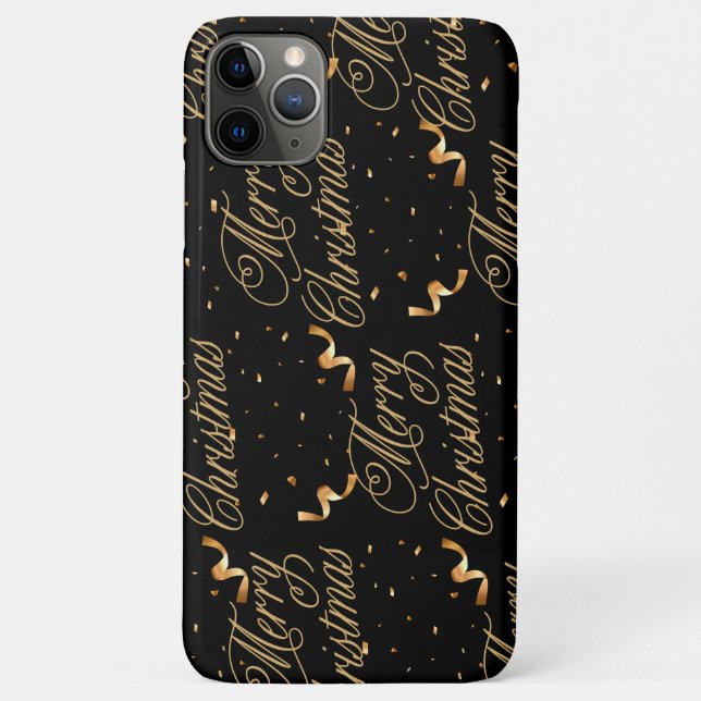 Capa Para iPhone 11 Pro Max Preto e Dourado Caso (Verso)