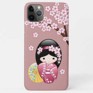 Capa Para iPhone 11 Pro Max Primavera Kokeshi Doll - Bonita Mancha Japonesa a