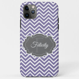 Capa Para iPhone 11 Pro Max Púrpura Chevron Personalizada