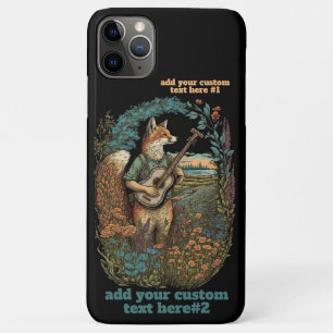 Capa Para iPhone 11 Pro Max Raposa tocando violão Cottagecore Silvestre Person