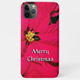 Capa Para iPhone 11 Pro Max Red Christmas Poinsettia