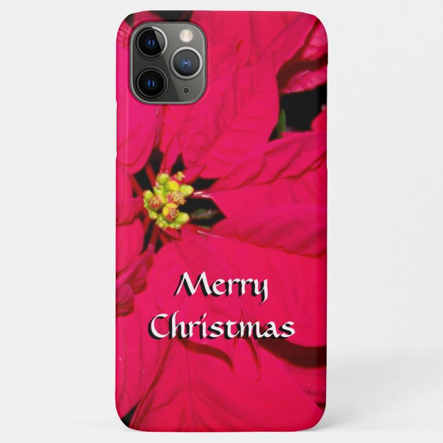 Capa Para iPhone 11 Pro Max Red Christmas Poinsettia (Verso)