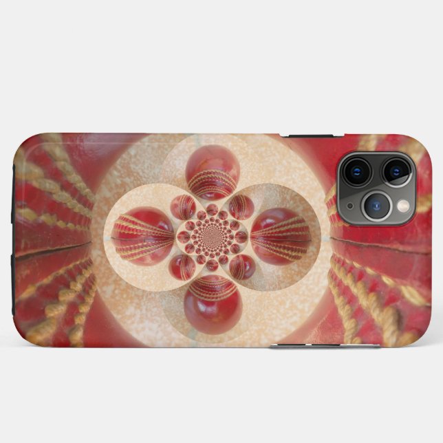 Capa Para iPhone 11 Pro Max Red Cricket Balls Abstrato (Verso (horizontal))