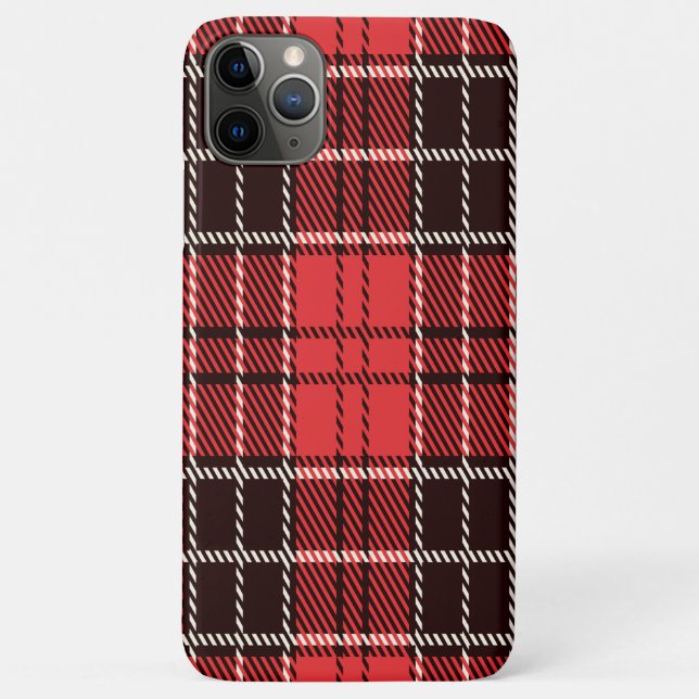 Capa Para iPhone 11 Pro Max Red Tartan (Verso)