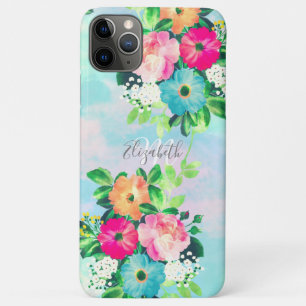 Capa Para iPhone 11 Pro Max Rosas de Vintage - Tinta de Aquarela Floral