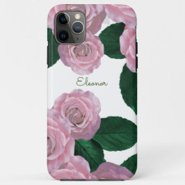Capa Para iPhone 11 Pro Max Rosas Rosa
