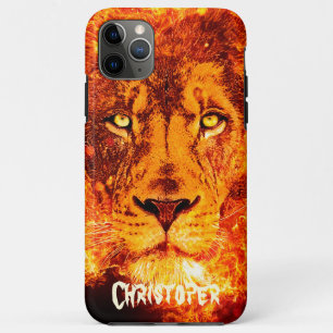 Capa Para iPhone 11 Pro Max Rosto de Leão Chamado