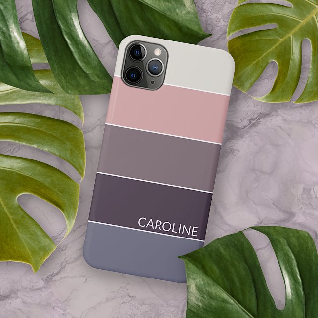 Capa Para iPhone 11 Pro Max Roxo Violeta Bege Rosa Listras Arte (Criador carregado)