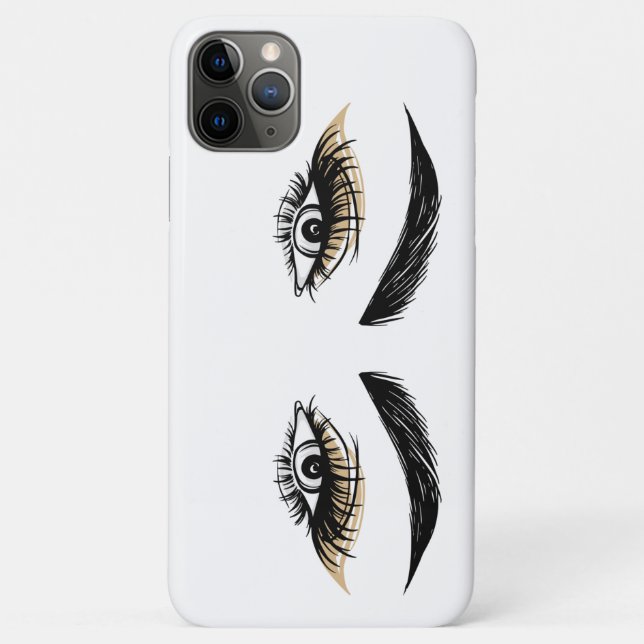 Capa Para iPhone 11 Pro Max Salão de Beleza Pretty Eyes Maquiagem Cílios (Verso)