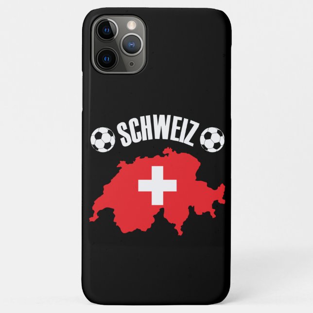 Capa Para iPhone 11 Pro Max Schweiz Suiça Map Soccer (Verso)