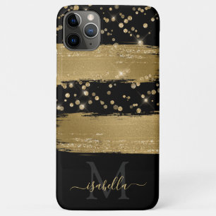Capa Para iPhone 11 Pro Max Script Brilhante Dourado Brilhante De Lâmpada Pre
