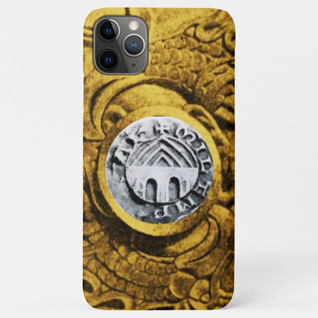 Capa Para iPhone 11 Pro Max SELO DO MODELO KNIGHTS - amarelo (Verso)