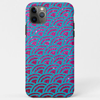 Capa Para iPhone 11 Pro Max Sereia Rosa Quente Brilho Falso Ombre