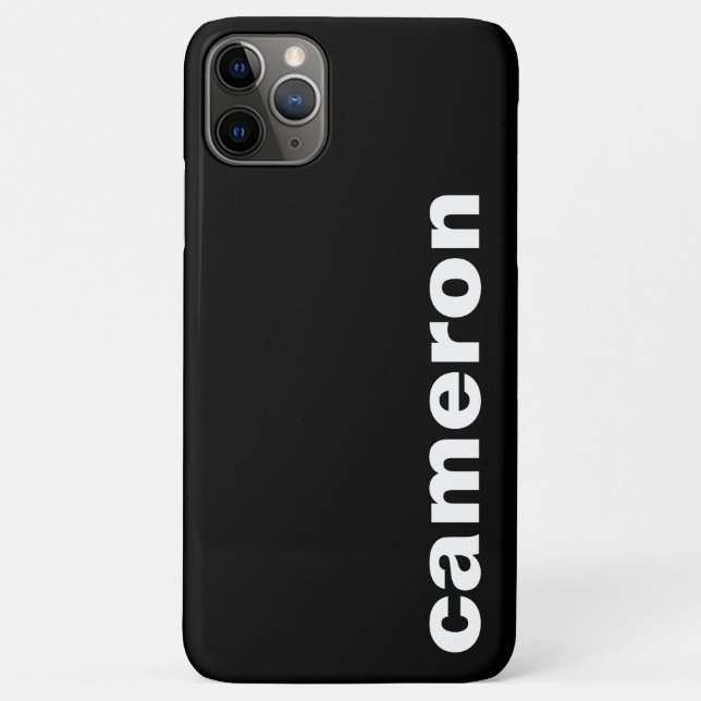 Capa Para iPhone 11 Pro Max Seu Nome Moderno Preto (Verso)