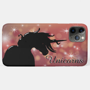 Capa Para iPhone 11 Pro Max Silhueta de Unicórnio Flutuante (estrelas de marro