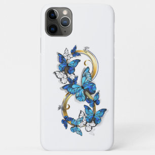 Capa Para iPhone 11 Pro Max Símbolo infinito de borboletas azuis Morpho