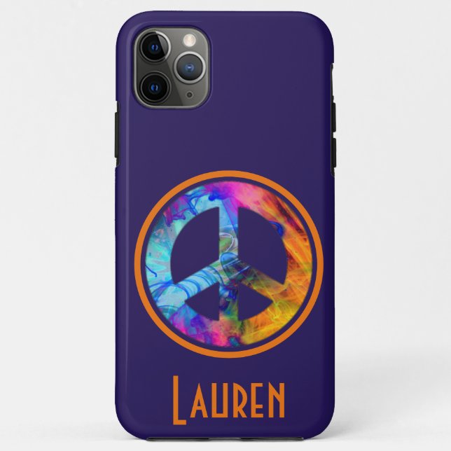 Capa Para iPhone 11 Pro Max Sinal de Paz Negrito (Verso)