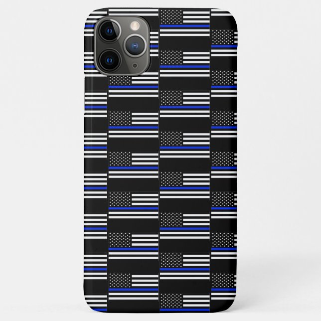 Capa Para iPhone 11 Pro Max Sinalizador de linha azul fina (Verso)