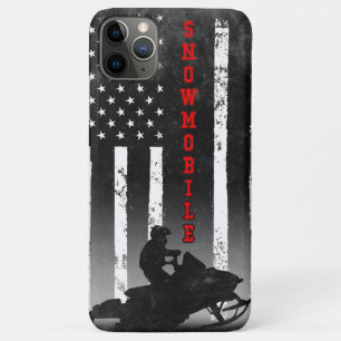 CAPA PARA iPhone 11 PRO MAX SNOWMOBILE AMERICAN FLAG BLACK