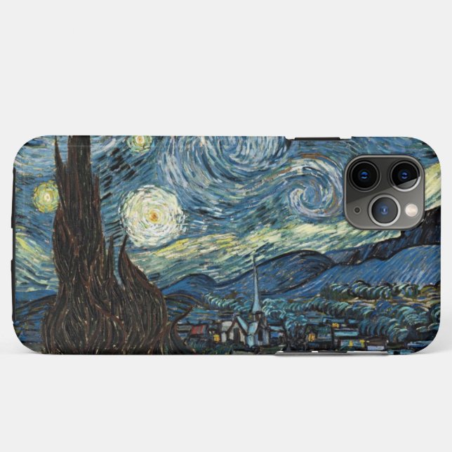 Capa Para iPhone 11 Pro Max Starry Night por Van Gogh (Verso (horizontal))