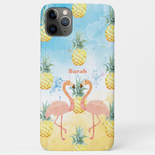 Capa Para iPhone 11 Pro Max Sweet Girly Flamingo e abacaxi