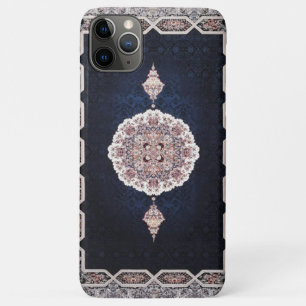 Capa Para iPhone 11 Pro Max Tapete Persa Turco Azul Antigo