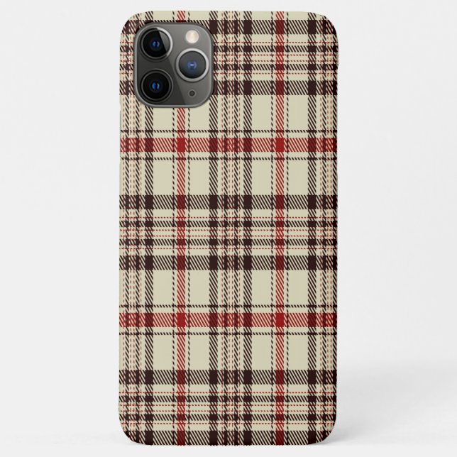 Capa Para iPhone 11 Pro Max Tartan Brown (Verso)