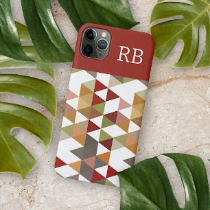 Capa Para iPhone 11 Pro Max Taupe Castanho Vermelho Verde Vermelho Escuro Pers