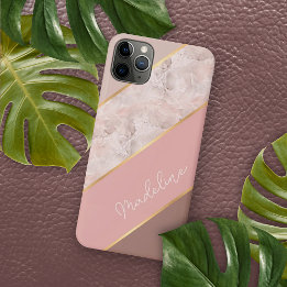 Capa Para iPhone 11 Pro Max Taupe Mauve Dusty Rosa Blush - Mármore Rosa