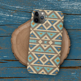 Capa Para iPhone 11 Pro Max Teal Turquoise Laranja Marrom Arte Indiana America