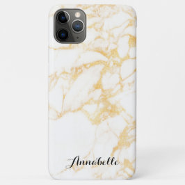 Capa Para iPhone 11 Pro Max Tema Marble Branco e Dourado