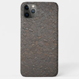 Capa Para iPhone 11 Pro Max Textura de Rock Natural Mosaico, Rustic Brown Ston